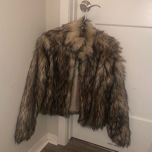 Fashion Nova Fernanda Fur Coat in Nude